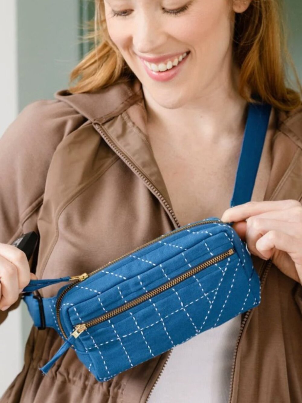 Kantha Bae cotton crossbody, Cobalt, NWT